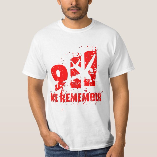 Tioårskjorta med 9/11 attentat 2001 t shirt (Framsida)
