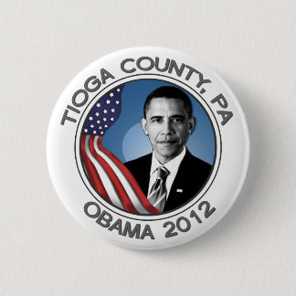 Tioga County för det Obama porträtt 2012 2,25" Knapp