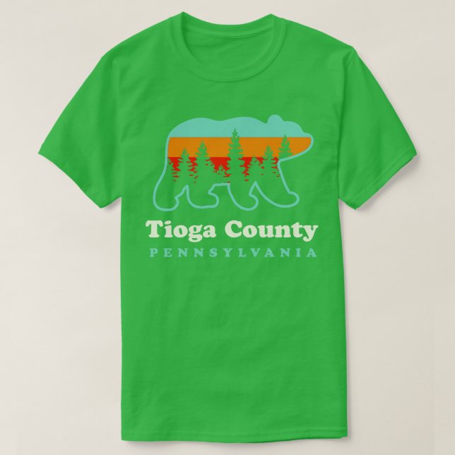 Tioga County Pennsylvania Camping Hiking Bear T Shirt (Design framsida)