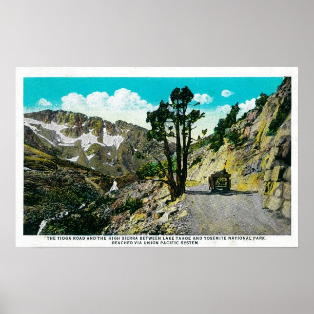 Tioga Road High Sierra mellan Tahoe och Yosemit Poster (Framsidan)