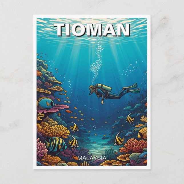 Tioman Malaysia Dyka Vykort (Framsida)