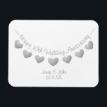 Tionde årsdagen av bröllop-jubileumsgåva/-förmånen magnet<br><div class="desc">Tionde bröllop-gåvan/jubileumsmagnet. En roligt och en klassad gåva till familj eller vänner som firar sin årsdag i bröllop. Den utformning som visas har modern hjärtklappning och kan ge personlig att inkludera namnen till paret och deras datum i bröllop. Matchningskort och presentfigursättning är också tillgängliga.</div>