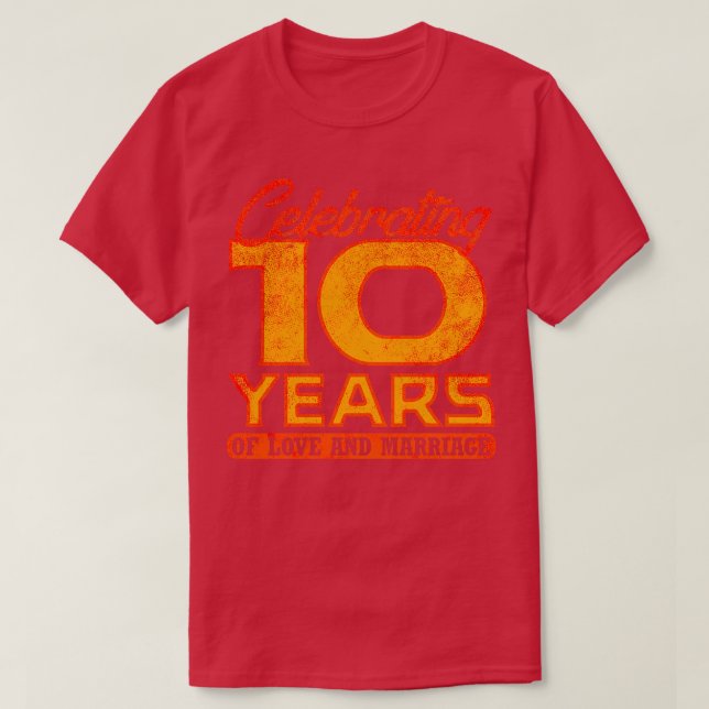 Tionde Bröllop-årsdagen 10 år efter Giftermål 4 T Shirt (Design framsida)