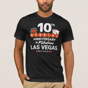 Tionde Bröllop-årsdagen Par Las Vegas Resa T Shirt