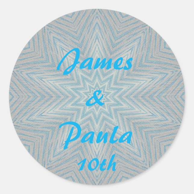 Tionde Bröllop-årsdagen Runt Klistermärke (Framsida)