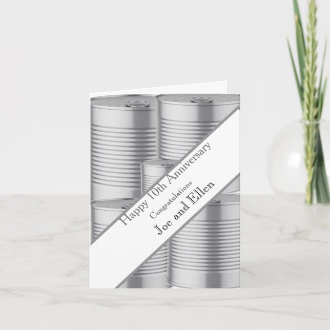Tionde Bröllop-årsdagen, Tin-årsdagen Kort (Framsida)