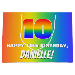 Tionde födelsedag: färgfull, Roligt Rainbow Mönste