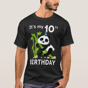 Tionde födelsedagen 10 år gammal Party-djurpanda 7 T Shirt