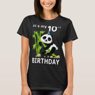 Tionde födelsedagen 10 år gammal Party-djurpanda 7 T Shirt