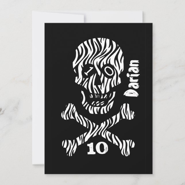 Tionde födelsedagen eller valfritt år Skull och ko Inbjudningar (Framsida)
