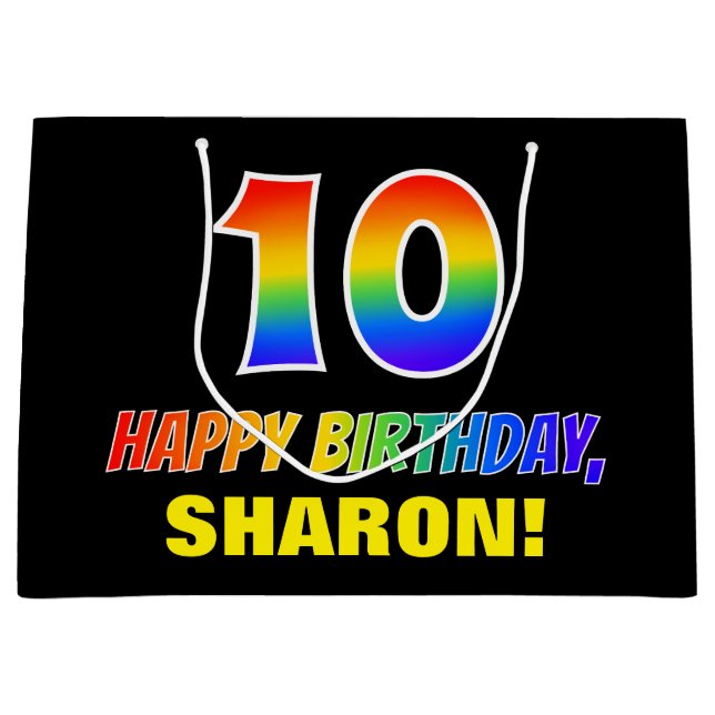 Tionde födelsedagen: fetstil, Roligt, enkel, regnb (Framsidan)