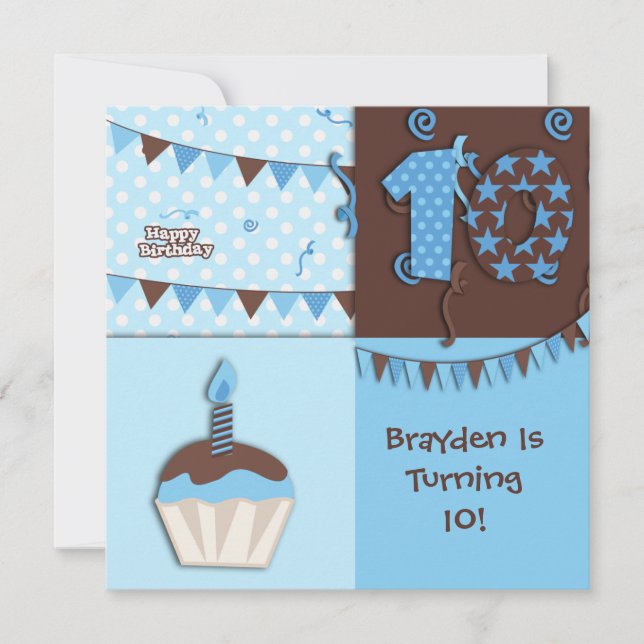 tionde födelsedagen: Pojken :Inbjudan Inbjudningar (Framsida)