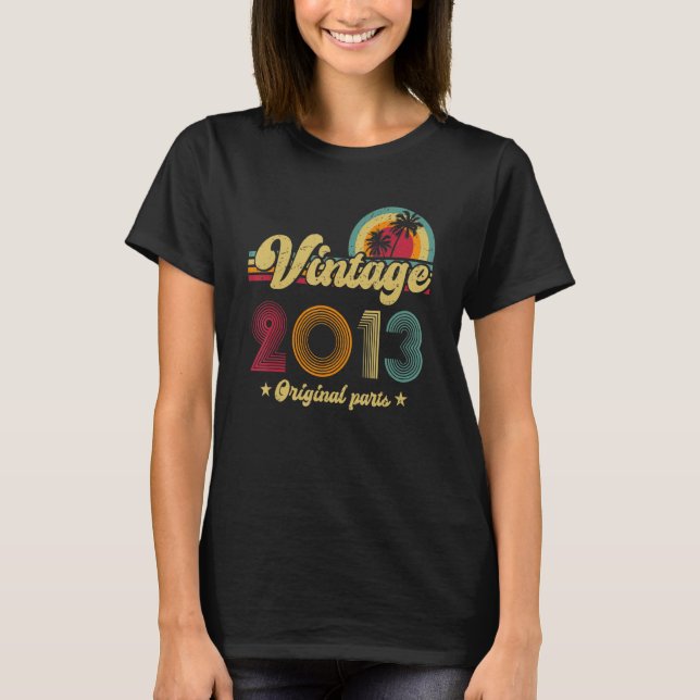tionde födelsedagen Vintage 2013, originaldelår T Shirt (Framsida)