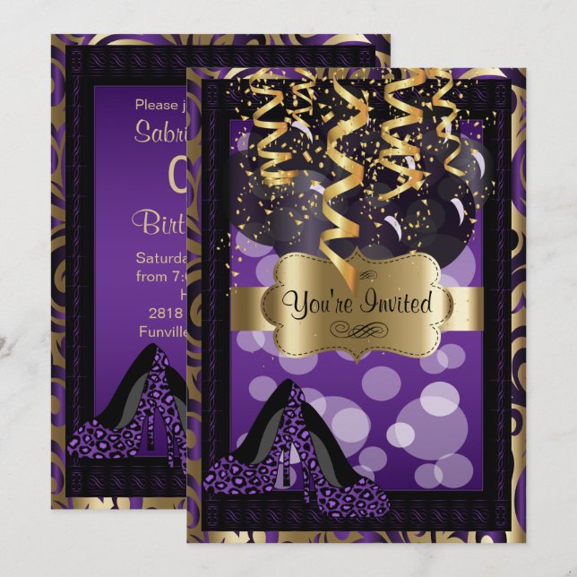 Tionde Födelsedagsfesten | Högklackar avseende Lil Inbjudningar (Fram/baksida)