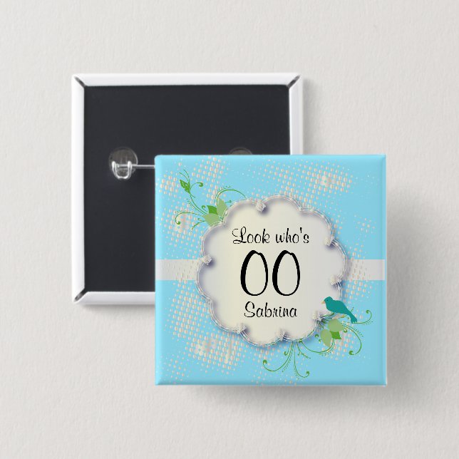 Tionde Födelsedagsfesten | Knapp för textåtergivni (Framsida & baksida)