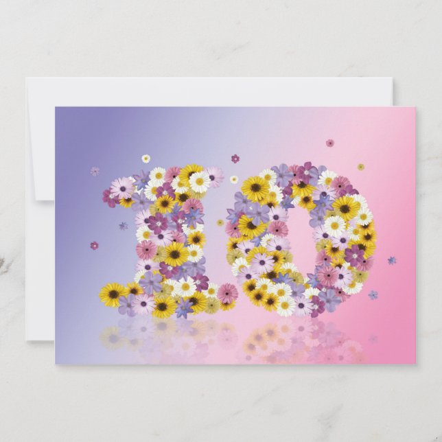 Tionde Födelsedagsfesten, med flytande brev Inbjudningar (Framsida)