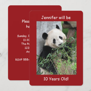 tionde Födelsedagsfesten, Namn, Cute Giant Panda,  Inbjudningar