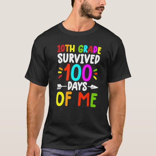Tionde Klass-båtar för lärare 100 skoldag T Shirt (Framsida)
