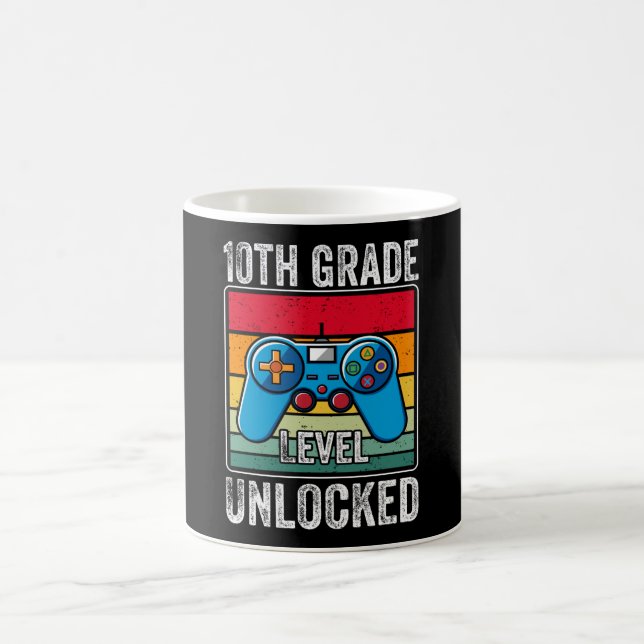 Tionde Klass Nivå Upplåst Video Spel Student Gåva Kaffemugg (Center)