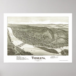 Tionesta, PA Panoramic Karta - 1896 Poster