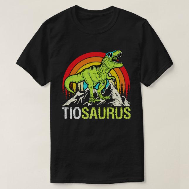 Tiosaurus Dinosaur farbror Saurus Fars dag T Shirt (Design framsida)