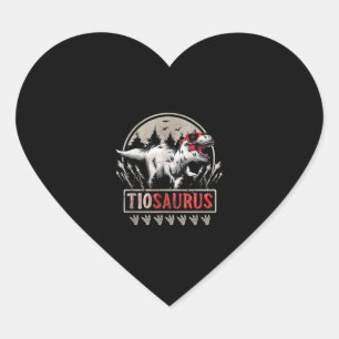 Tiosaurus t Rex doinosaur Tio Saurus with Sunglass Hjärtformat Klistermärke