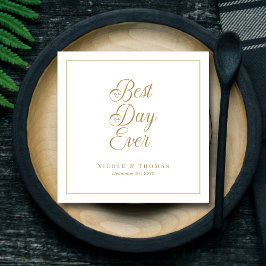 Tiotidslös bästa dag någonsin Guld accent Elegant Pappersservett