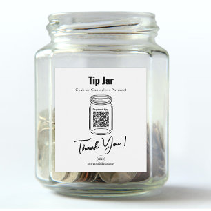 Tip Burk, Anpassningsbar QR Code Payment App, Whit Vinflaska Etikett