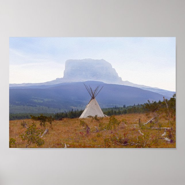 Tipi, Chief Mountain, Glacier National Park Montan Poster (Framsidan)
