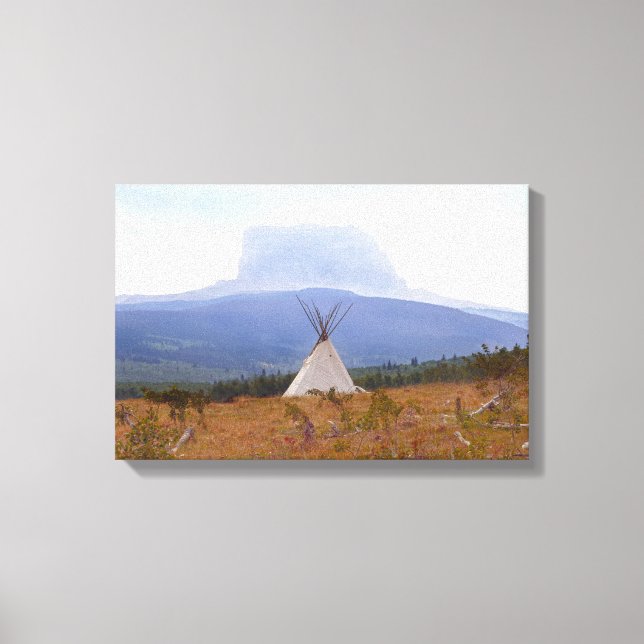 Tipi, Chief Mountain, Montana Canvastryck (Framsida)
