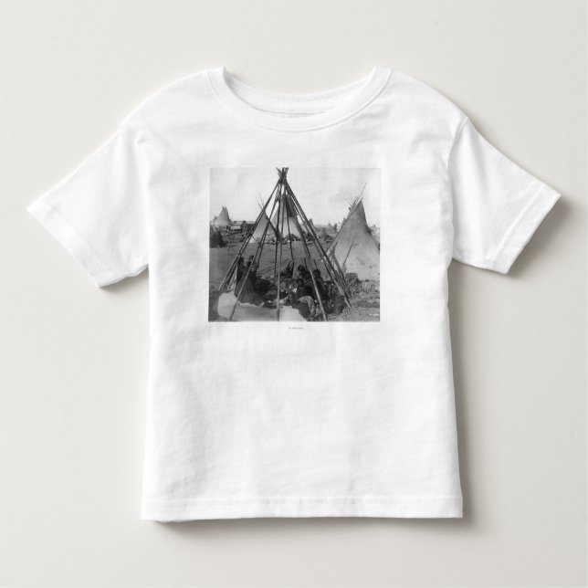 Tipi för Oglala kvinna- och barninsida Tee Shirt (Framsida)