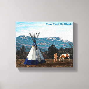 Tipi - vinterläger canvastryck
