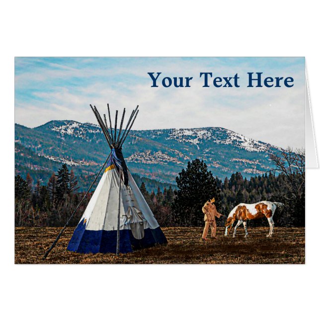 Tipi - vinterläger hälsningskort (Framsidan Horizontal)