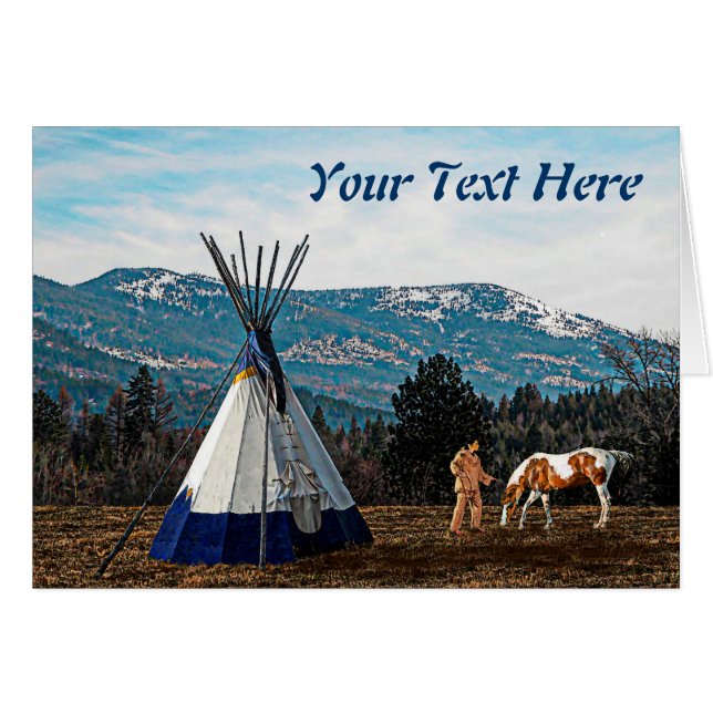 Tipi - vinterläger hälsningskort (Framsidan Horizontal)