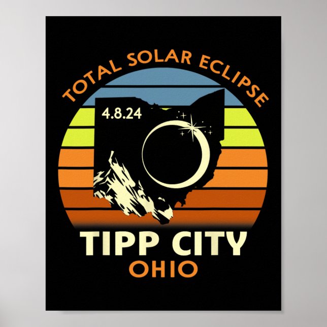 Tipp City Ohio Total Solar Eclipse 2024 Poster (Framsidan)