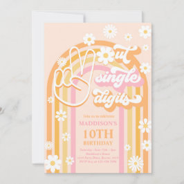 Tipp Topp Enkel Siffra Boho Regnbåge 10-årsfest Inbjudningar