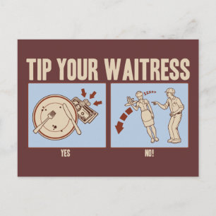 Tippa din Waitress Vykort
