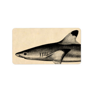 Tippad svart för illustration för vintagerevhaj adressetikett