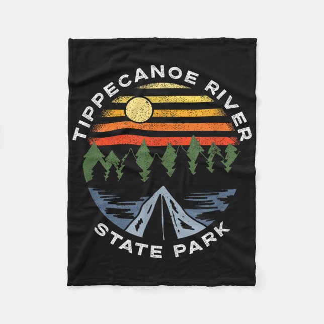 Tippecanoe River State Park Indiana Skogscamping Fleecefilt (Framsidan)