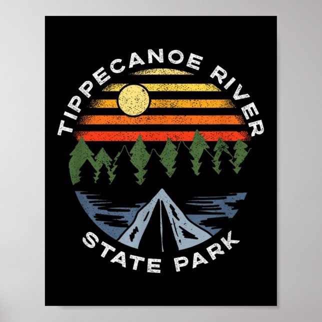 Tippecanoe River State Park Indiana Skogscamping Poster (Framsidan)