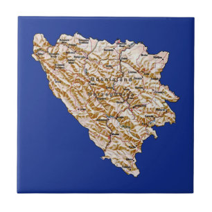 Tippen Bosnien och Hercegovina Karta Kakelplatta