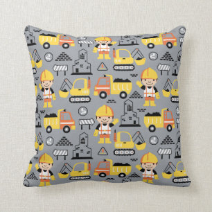 Tipper Lastbil Digger Mönster Kudde