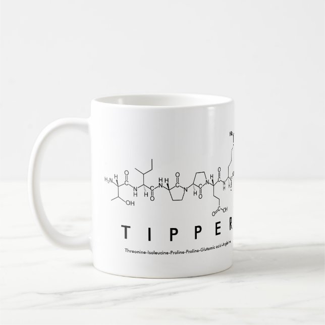 Tipper peptide namn mugg (Vänster)