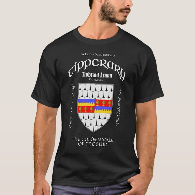 Tipperary Ireland Vapensköld T-Shirt (Framsida)