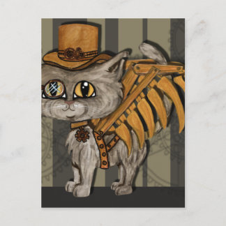 Tipps Steampunk Cat Fairy Vykort