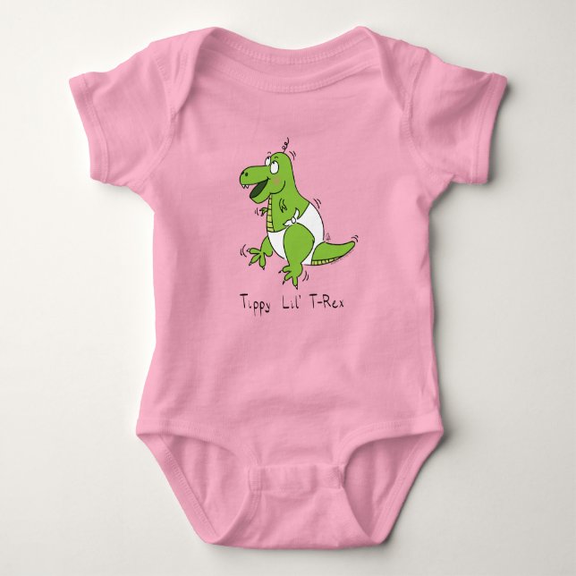 Tippy Lil T-rex Baby Dinosaur Baby Kids Bodykostym T Shirt (Framsida)