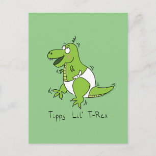 Tippy Lil T-Rex Baby Dinosaur Funny Postcard Vykort