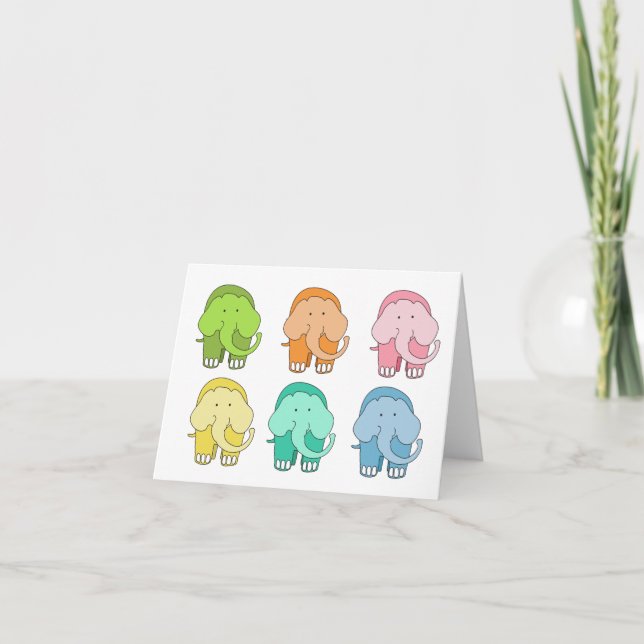 Tippy Toes Elephant Blank Card Tack Kort (Framsida)