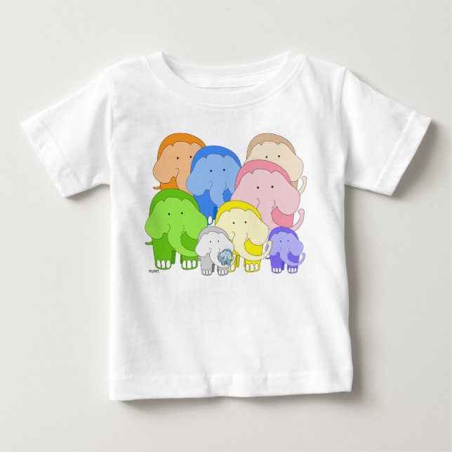 Tippy Toes Elephant Herd T-Shirt (Framsida)