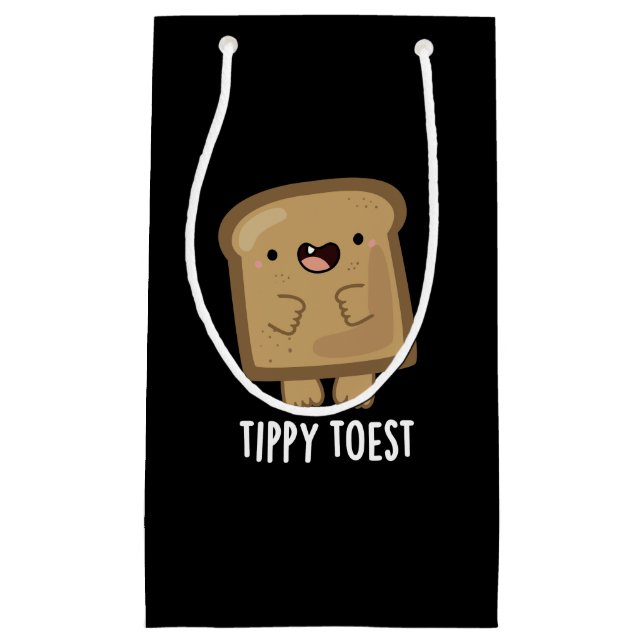 Tippy Toest Funny Tippy Toe Toast Pun Mörk BG (Framsidan)